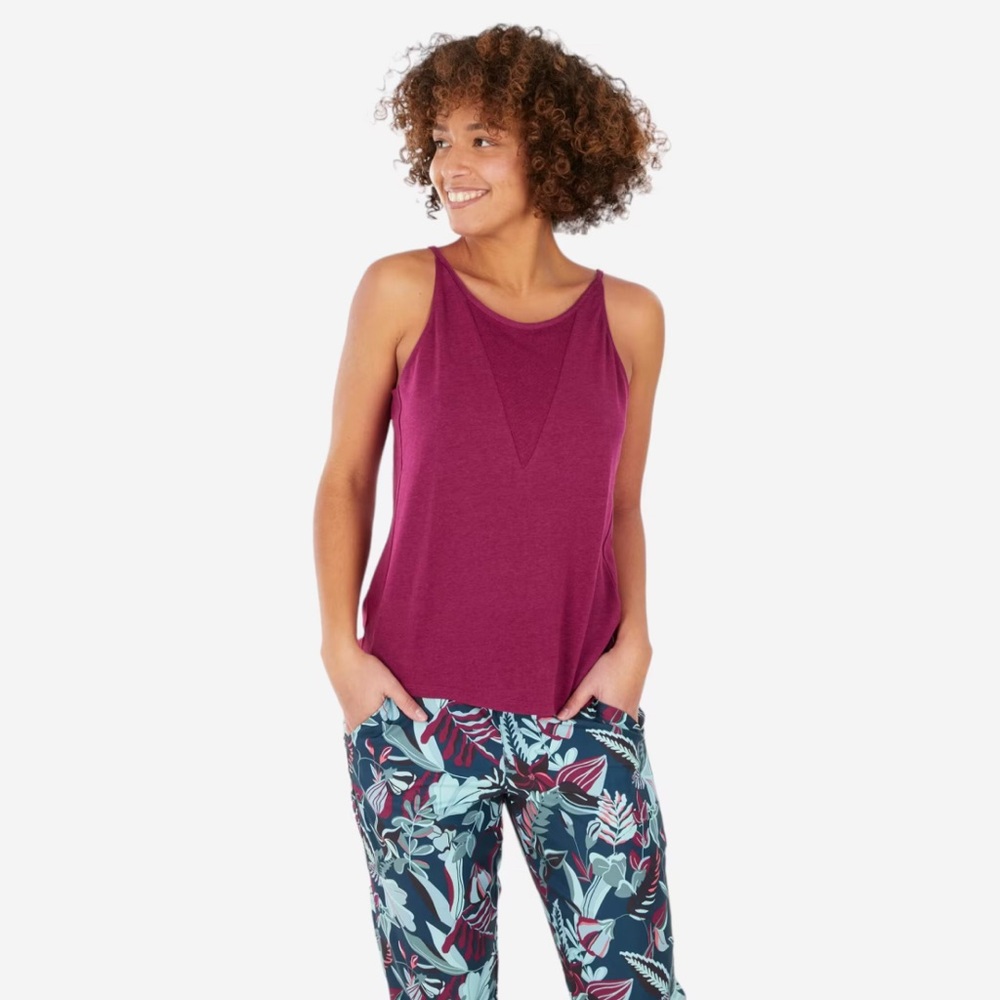 Quechua decathlon women’s hiking tank top, size xs bright coral pink